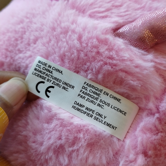 Zuru Rainbowcorns Plush Pink Cat Unicorn Silver Heart on Stomach Stuffed Toy 10" - Picture 9 of 16